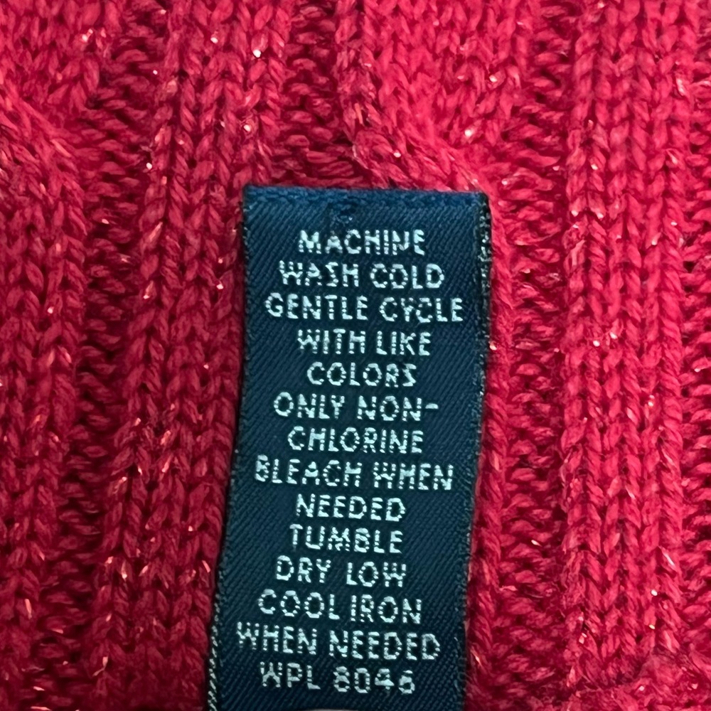 Karen Scott Red Cable Knit Sweater Size L - Picture 9 of 10